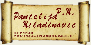 Pantelija Miladinović vizit kartica